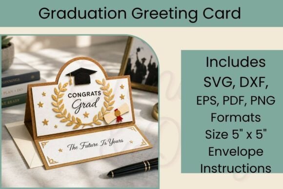 3D SVG Graduation Card Design for Handmade Greeting Projects