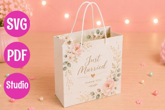 3D SVG Party Gift Bag Template for Life Events And Celebrations