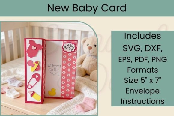 3D SVG Square Column New Baby Card: A Fresh Design Asset for Baby-Themed Content