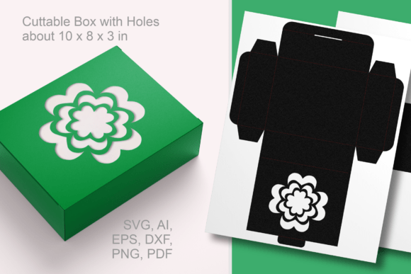 4 Petals Flower Window Rectangular Box – A Spring-Inspired 3D SVG for Packaging & Branding