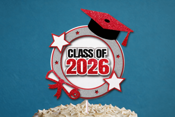 Class of 2026 Cake Topper: A 3D SVG for Graduation Celebrations