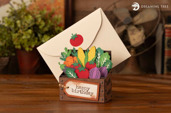 Farm Fresh Wishes Card SVG: A 3D Pop-Up Design for Charming Brand Campaigns
