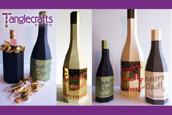 Father's Day 3D SVG Bottle Box for Versatile Digital Selling