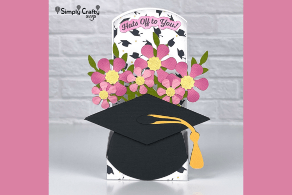 Floral Graduation Box Card SVG