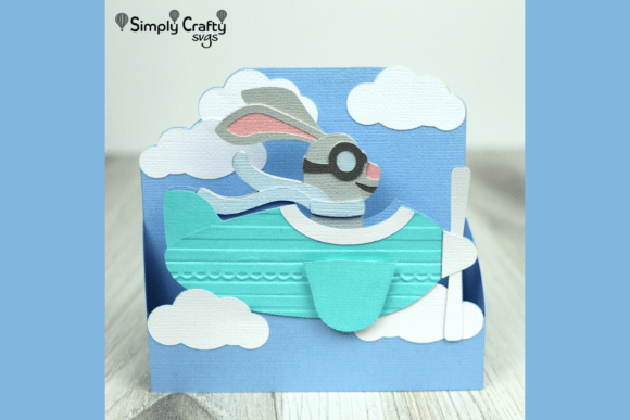 Flying Bunny Card SVG: A 3D Pop-Up Design for Playful Kids’ Content
