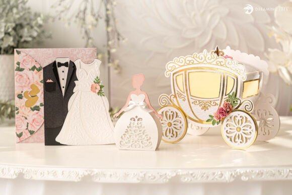 Happily Ever After SVG Bundle: Elegant 3D SVGs for Wedding-Themed Web Content