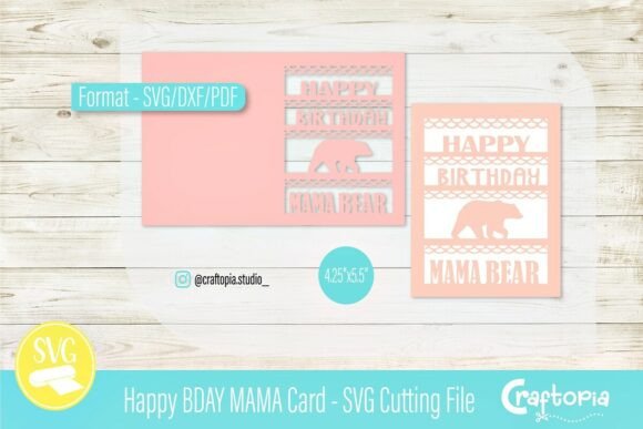 Happy BDAY Mama Card β 3D SVG for Greeting Cards & Branding