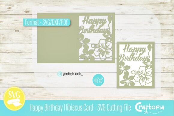Happy Birthday Hibiscus Card β A 3D SVG for Bright, Tropical Birthday Content