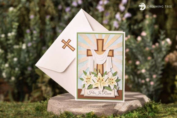 He Is Risen Card 3D SVG for Easter Branding
