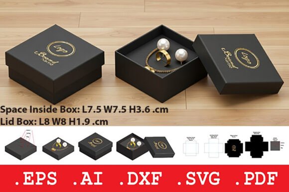 Luxury Square Rigid Gift Box 3D SVG for Creative Sellers