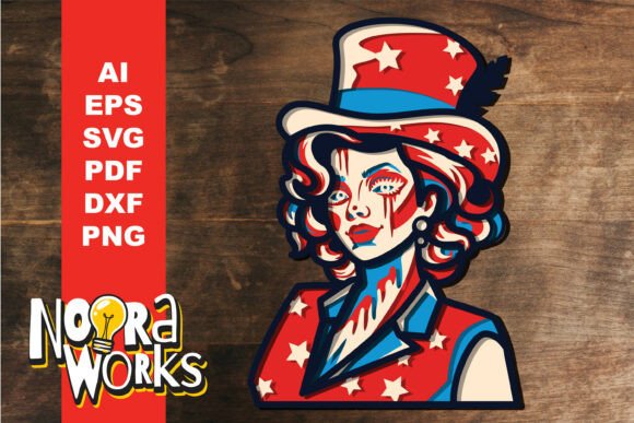 Miss America Shadow Box 3D SVG for Independence Day Projects