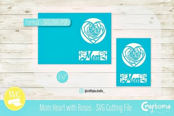 Mom Heart with Roses – 3D SVG for Mother’s Day Content