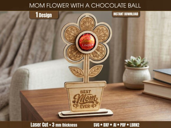 Mother’s Day 3D SVG: A Sweet & Elegant Flower Chocolate Holder