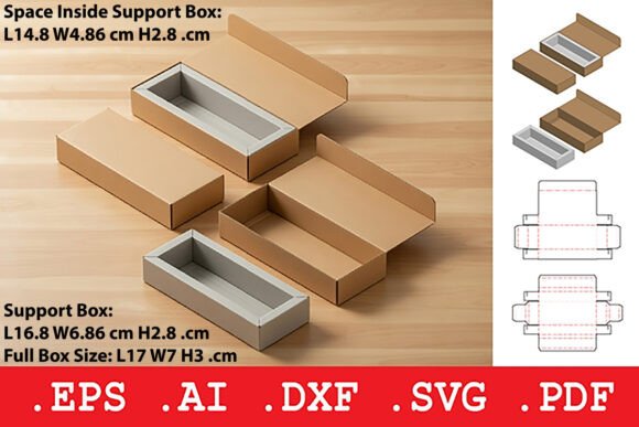 Rectangular Two Piece Tray and Lid Box – A 3D SVG Packaging Design for Local Brands