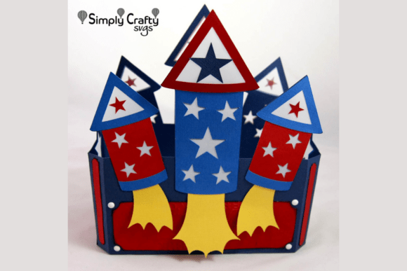 Rockets Bursting Tealight Holder 3D SVG for Independence Day