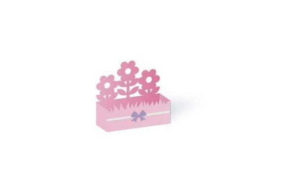 Spring Daisies W Grass Tray Favour Box: A 3D SVG Design for Fresh Spring Content