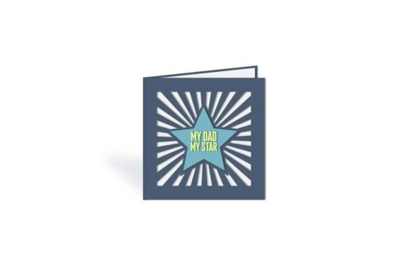 Star Dad Fatherβs Day Cutout Card β 3D SVG for Greeting Cards & Digital Product Sellers