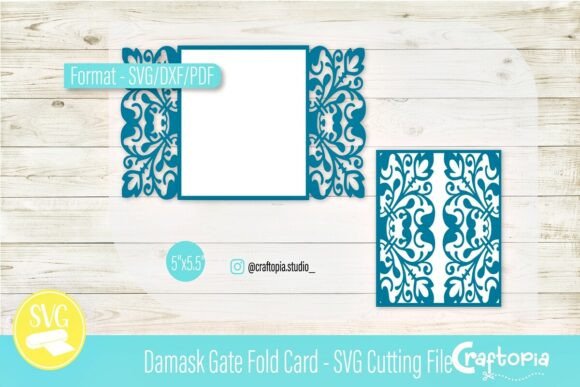 Timeless Elegance Meets 3D SVG Design in Damask Gate Fold Card